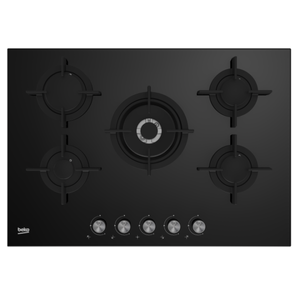 مسطح بيكو 75سم غاز زجاج اسود حوامل زهر امان كامل HILW75222S