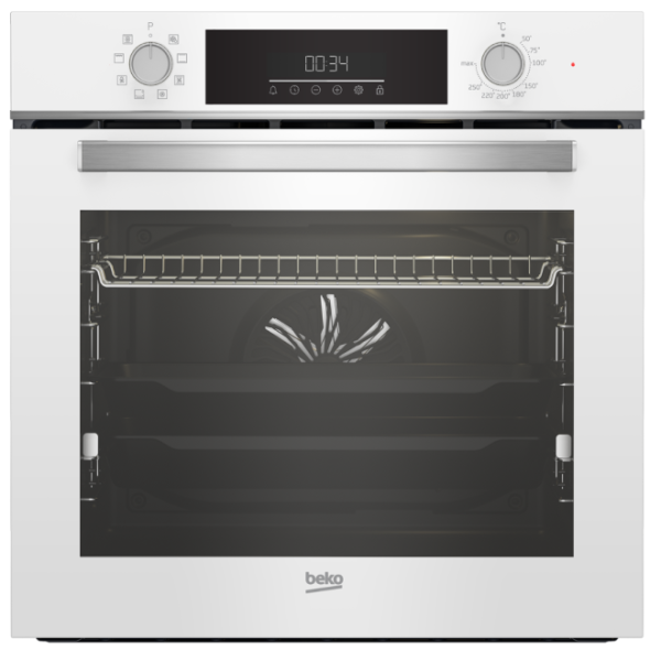 فرن بيكو 60سم كهربا شواية كهربا 2مروحة ديجيتال تنظيف بالبخار طبخ ثلاثى الابعاد 2مروحه ابيض BBIM17300WD