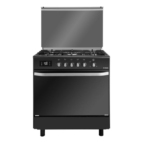 بوتجاز فريش 5شعله 90سم هامر اسود 2مروحه تاتش هيدروليك غرف احتراق امان كود 6933